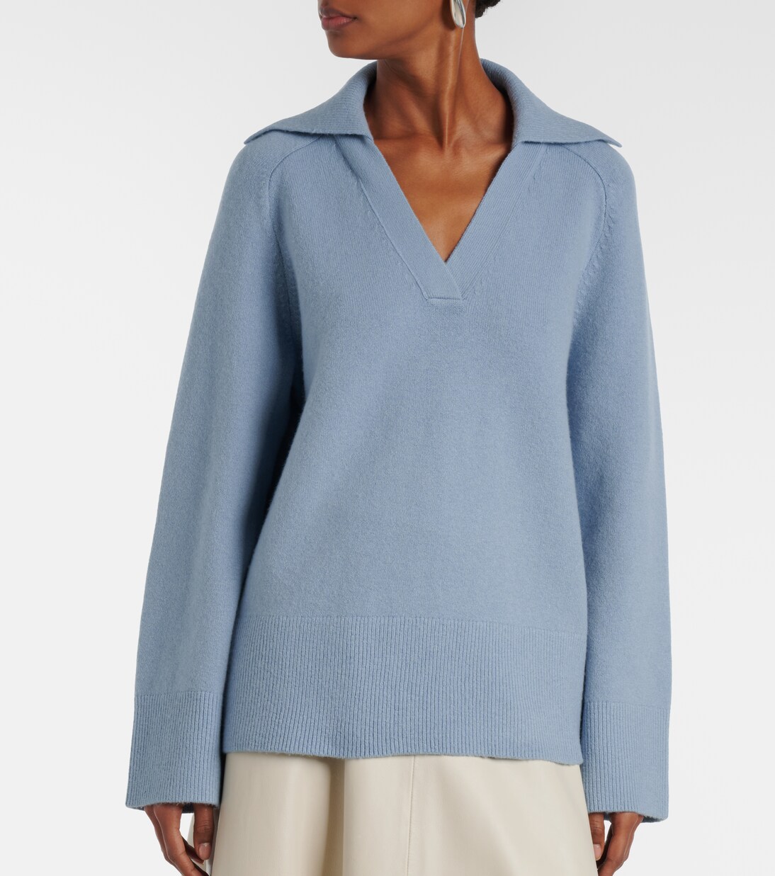 Wool and cashmere-blend polo sweater | Vince