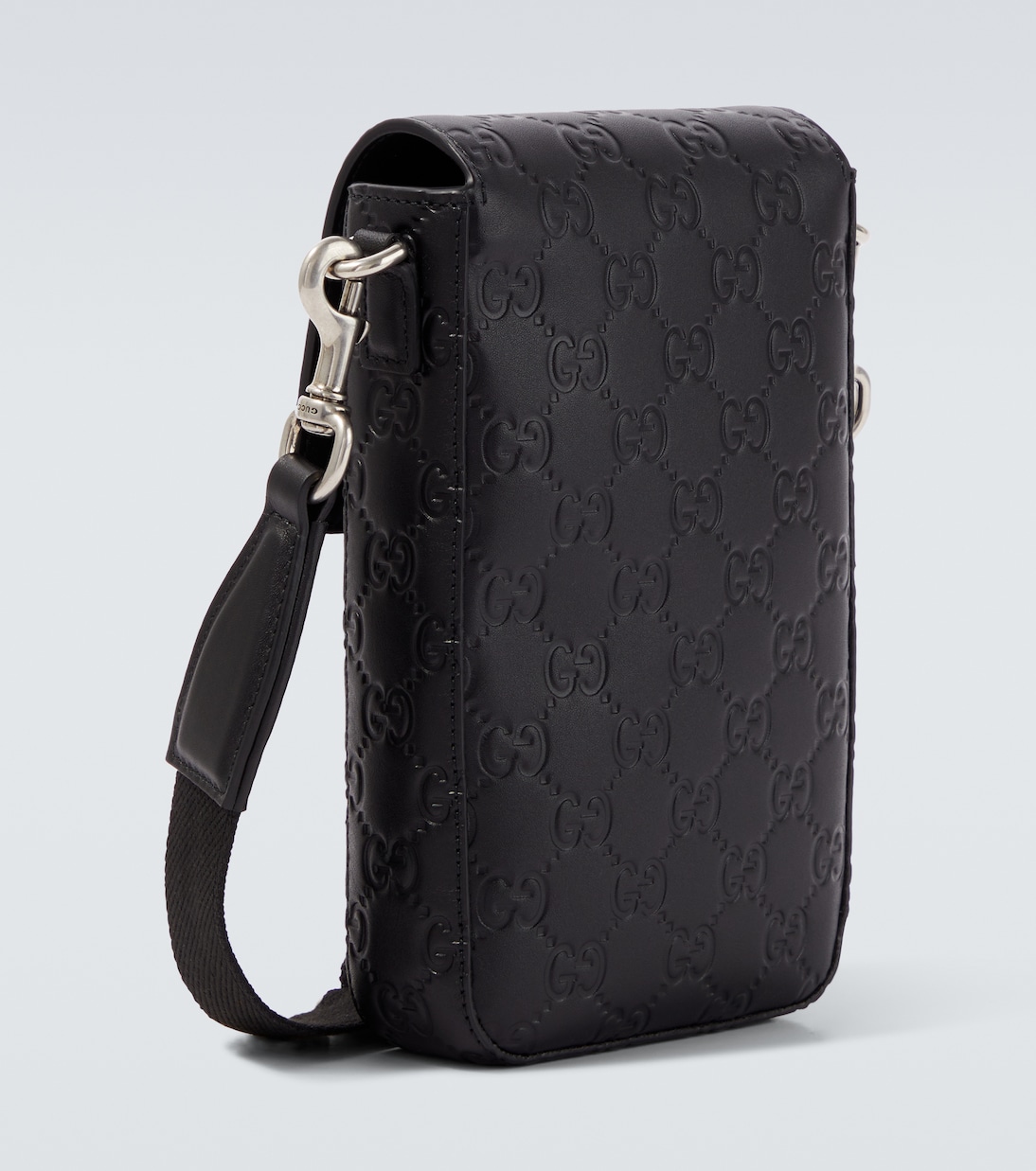 Bolso para móvil GG Emblem de piel grabada | Gucci