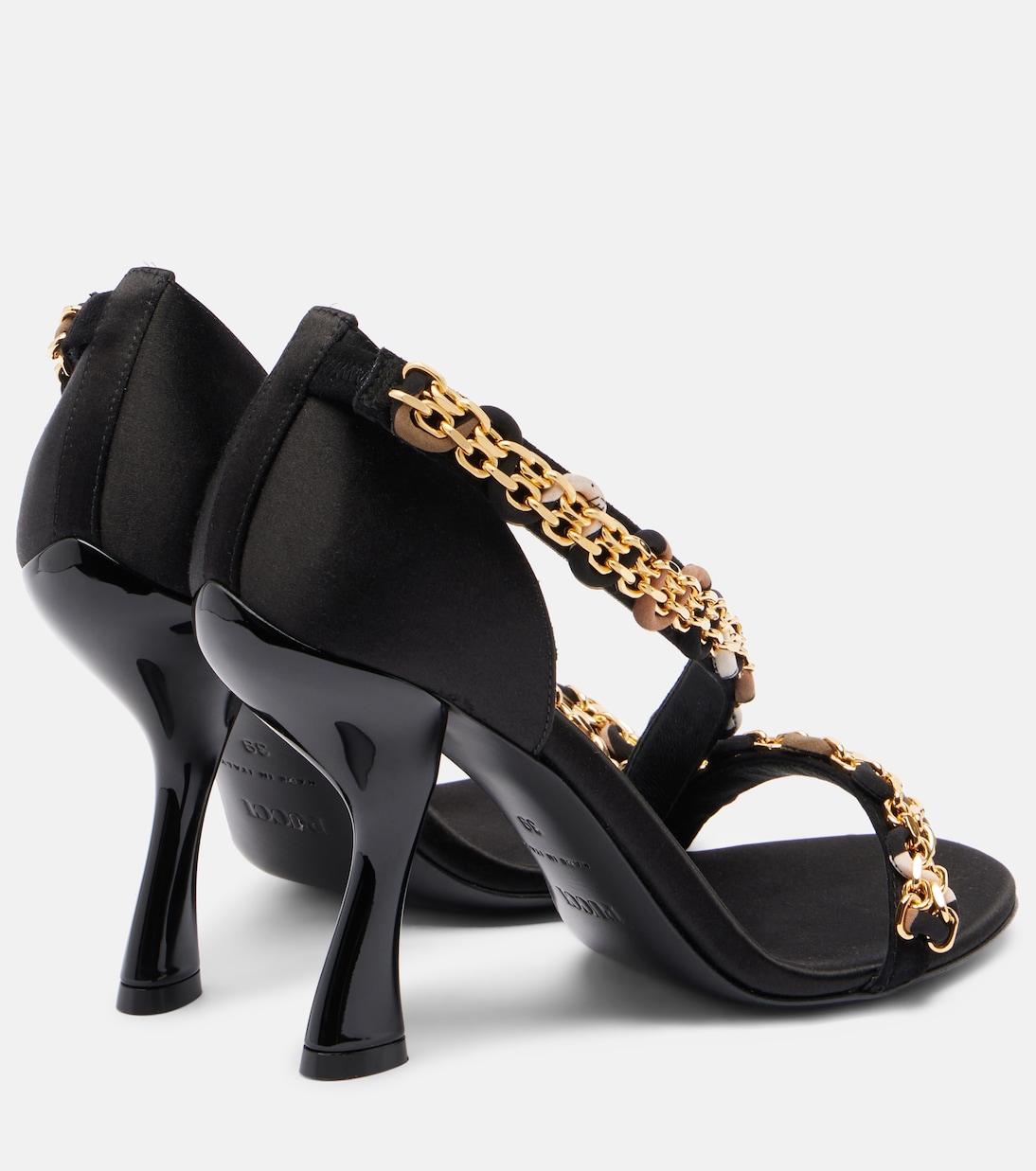 Chain-detail satin sandals | Pucci