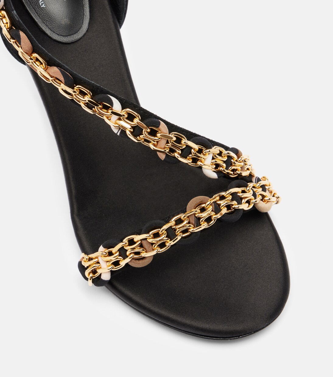 Chain-detail satin sandals | Pucci
