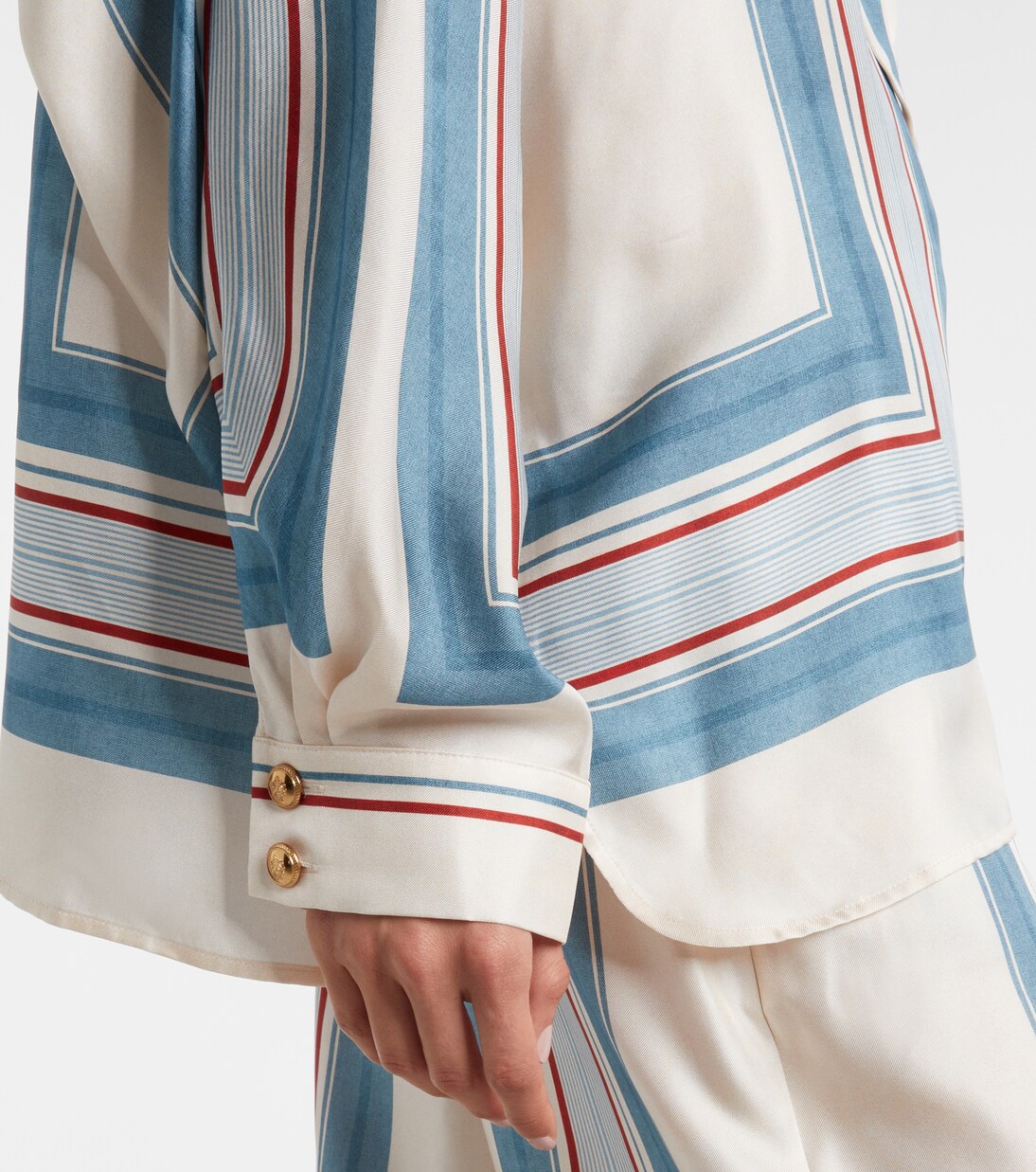 Camisa de seda con pañuelo a rayas | Zimmermann