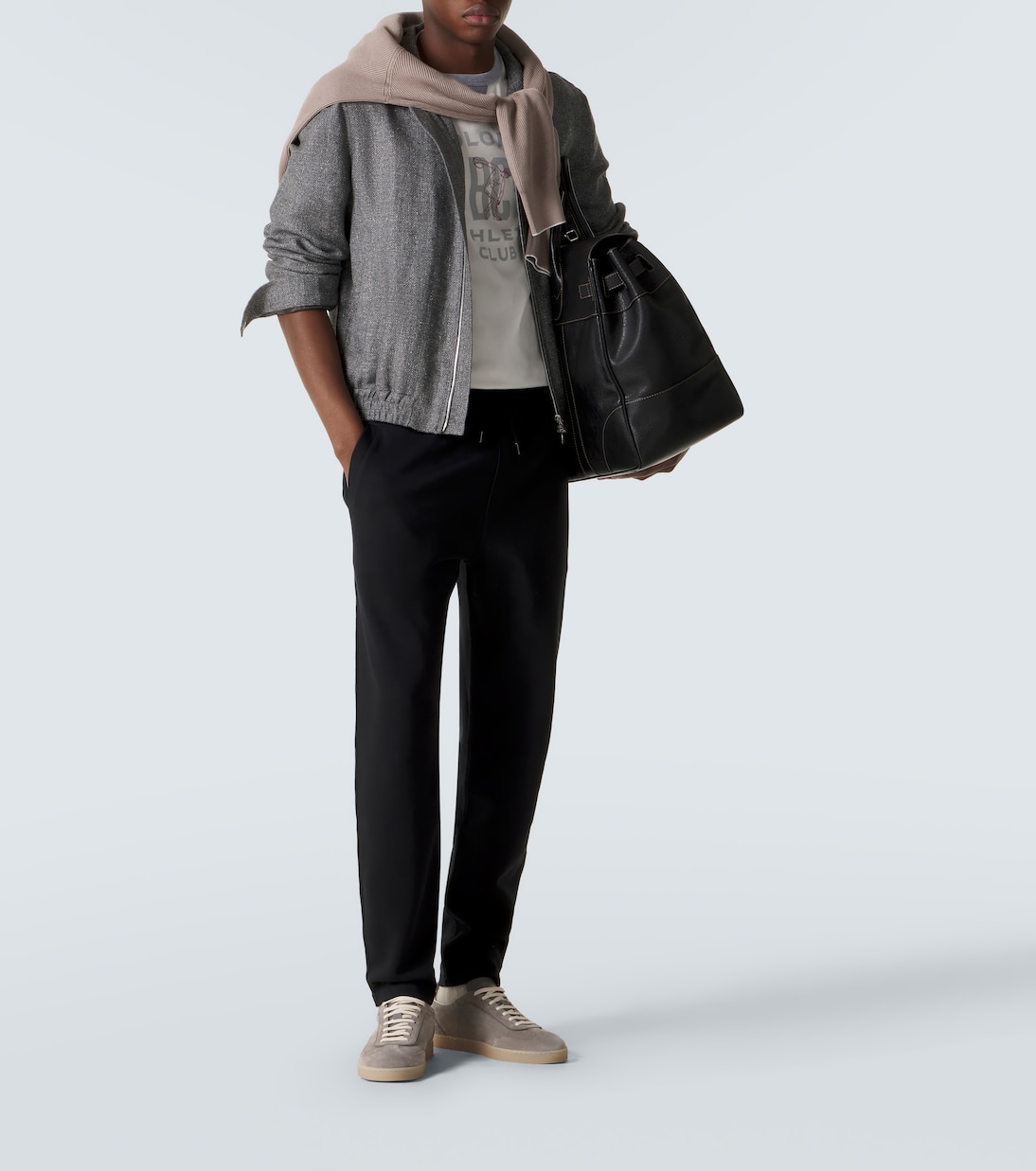 Pantaloni sportivi in jersey di misto cotone | Brunello Cucinelli