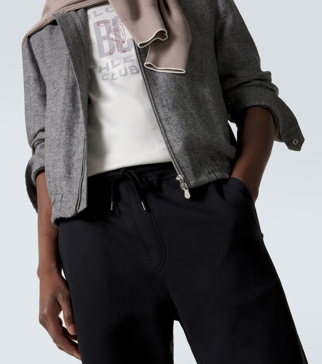 Pantaloni sportivi in jersey di misto cotone | Brunello Cucinelli