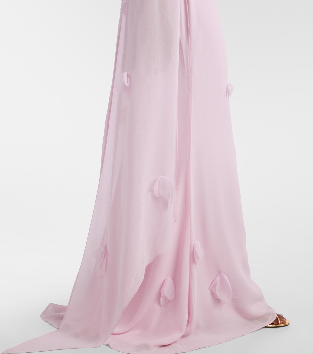 Scarf-detail georgette gown | Self-Portrait