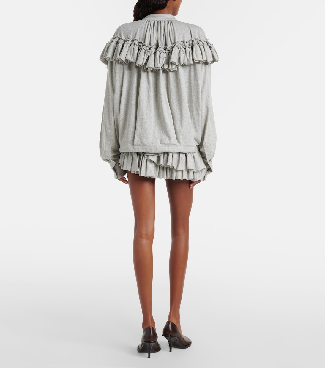 러플 어시메트릭 코튼 미니스커트 | Dries Van Noten