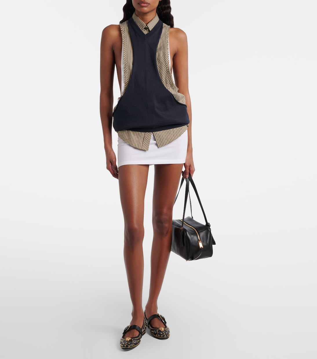 Cotton-blend jersey minidress | Versace