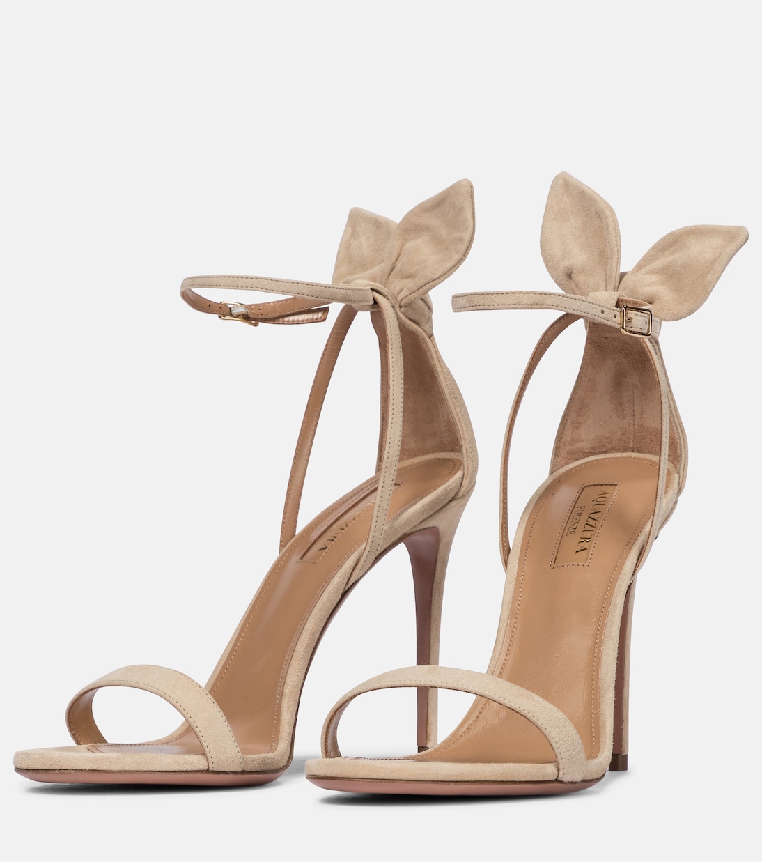 Sandales Bow Tie 105 en daim | Aquazzura