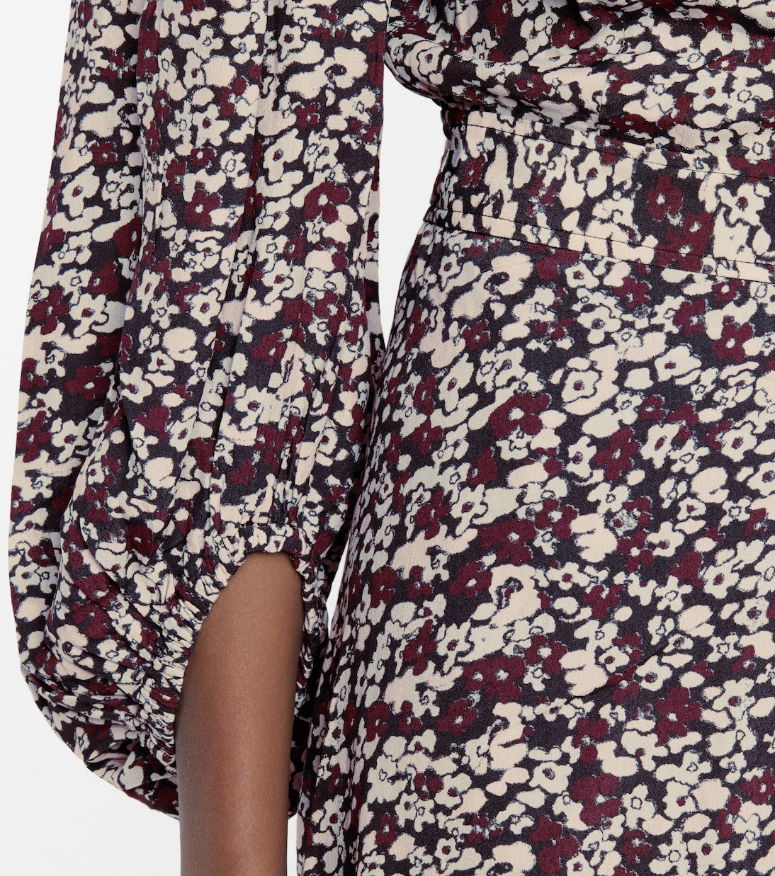 Robe portefeuille en crêpe à fleurs | Ganni