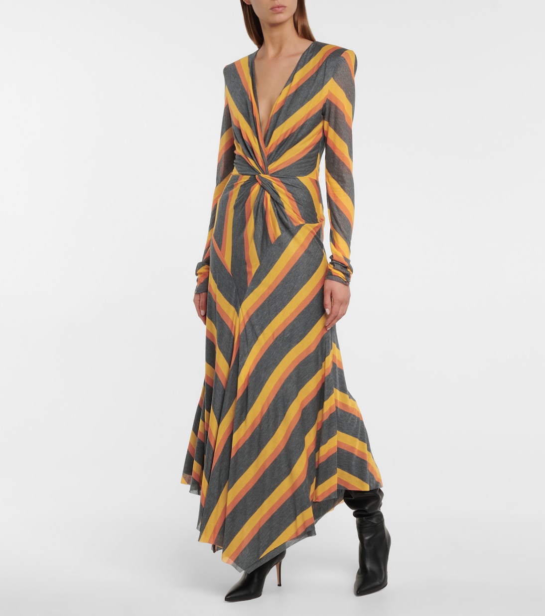 Striped jersey midi dress | Philosophy di Lorenzo Serafini
