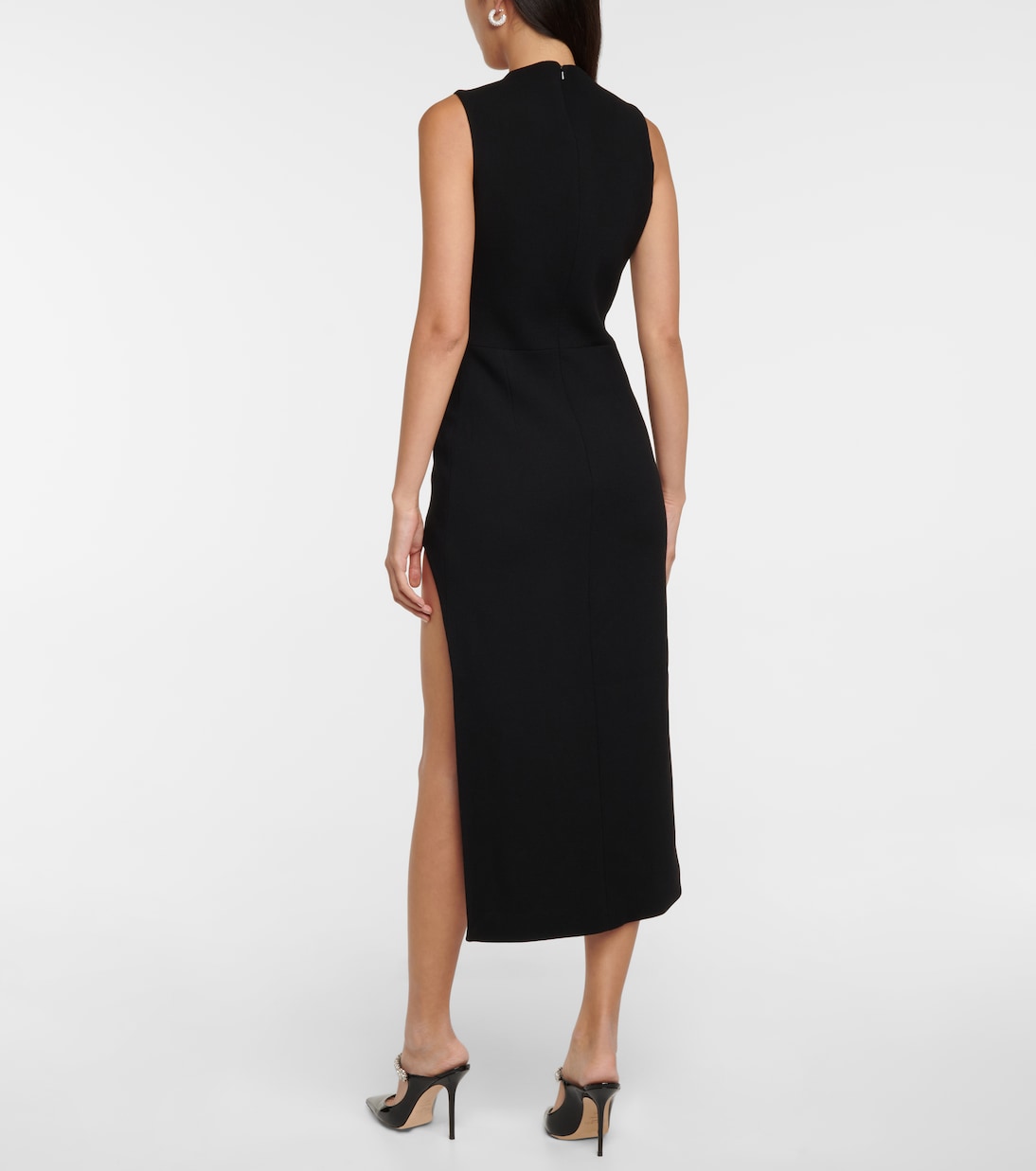 Verziertes Midikleid aus Woll-Crêpe | David Koma