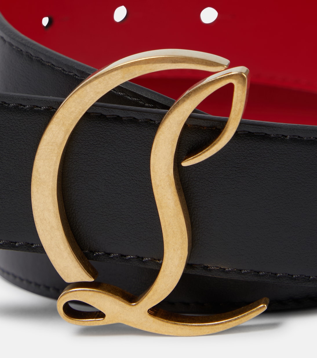 Cintura in pelle con logo CL di Christian Louboutin per giovani trendy