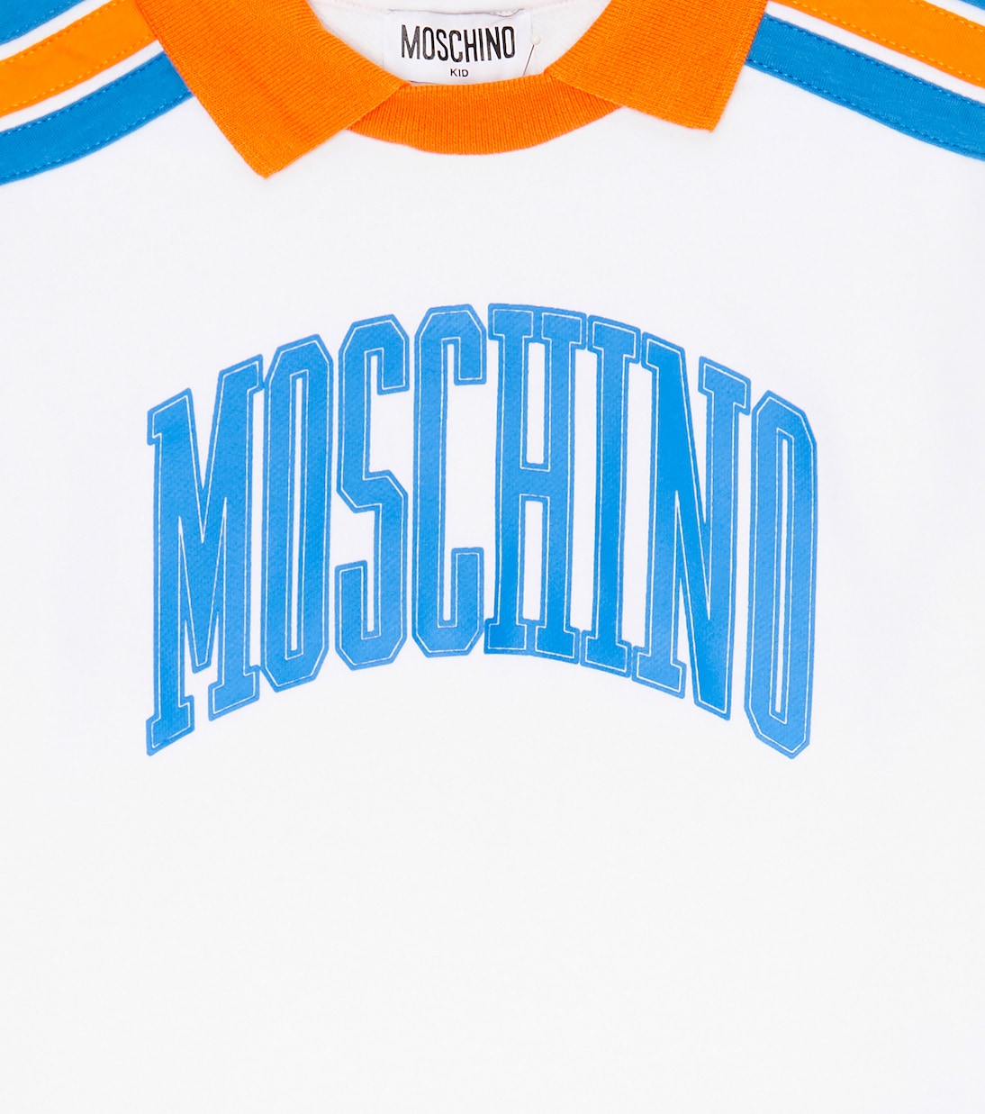 Felpa in cotone a righe con logo | Moschino Kids
