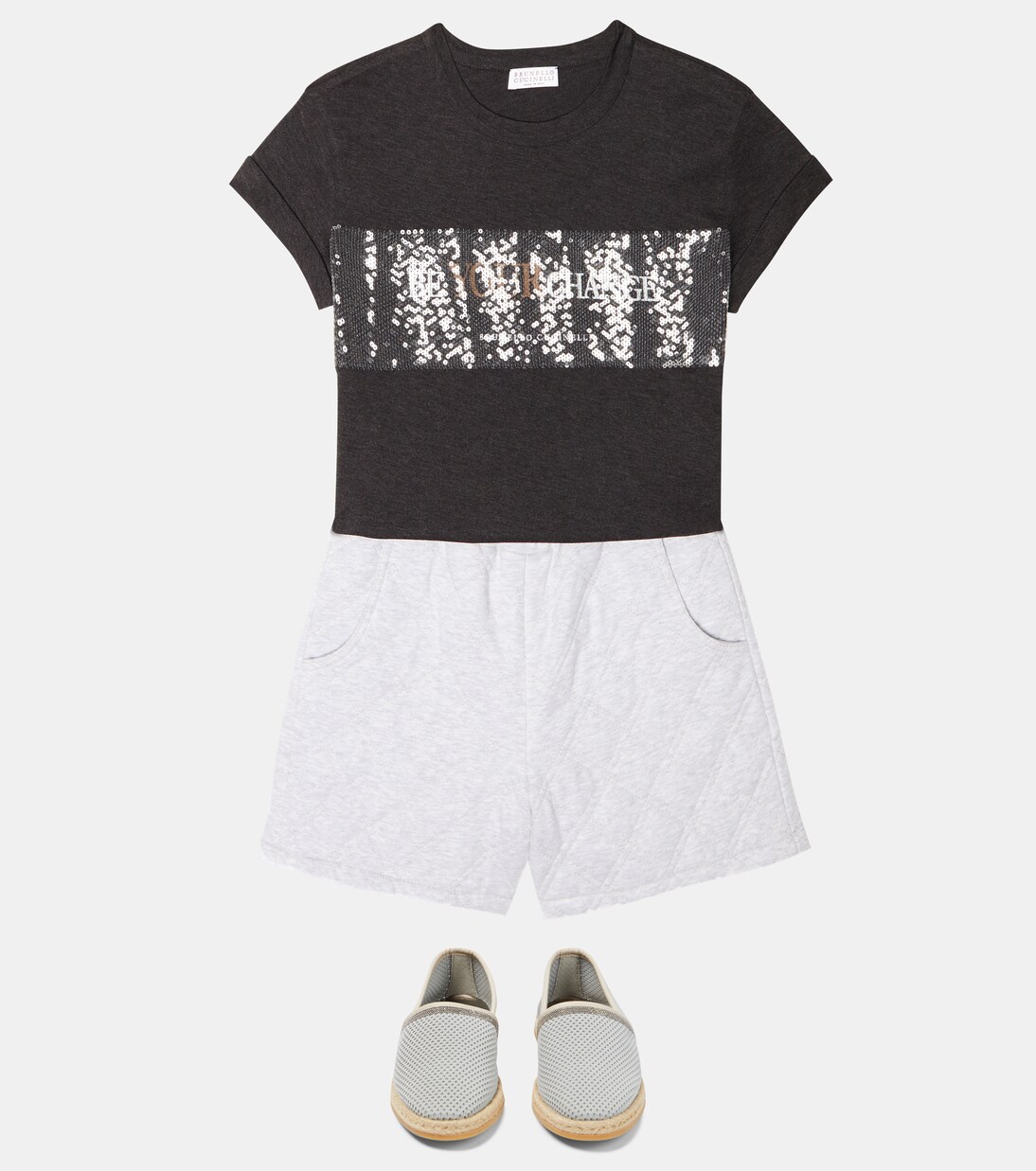 Shorts de algodón acolchados | Brunello Cucinelli Kids