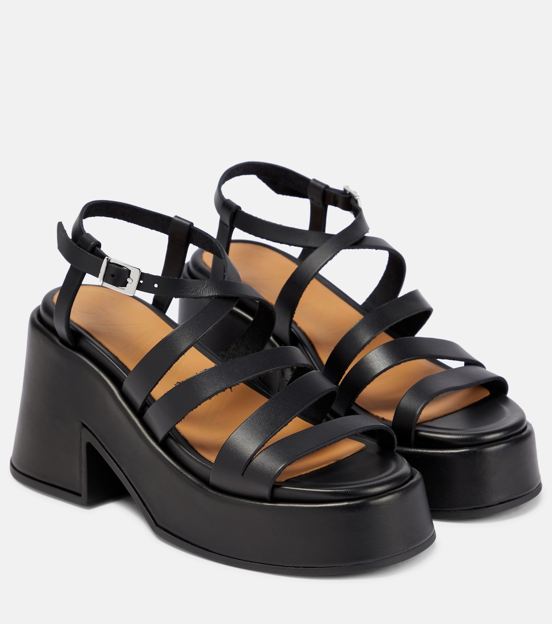 Platform leather sandals | Ganni
