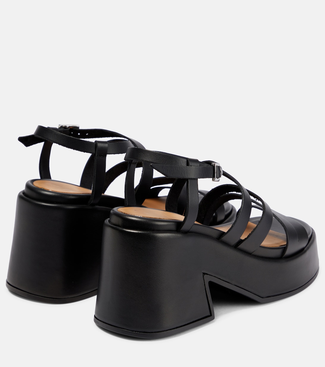 Platform leather sandals | Ganni