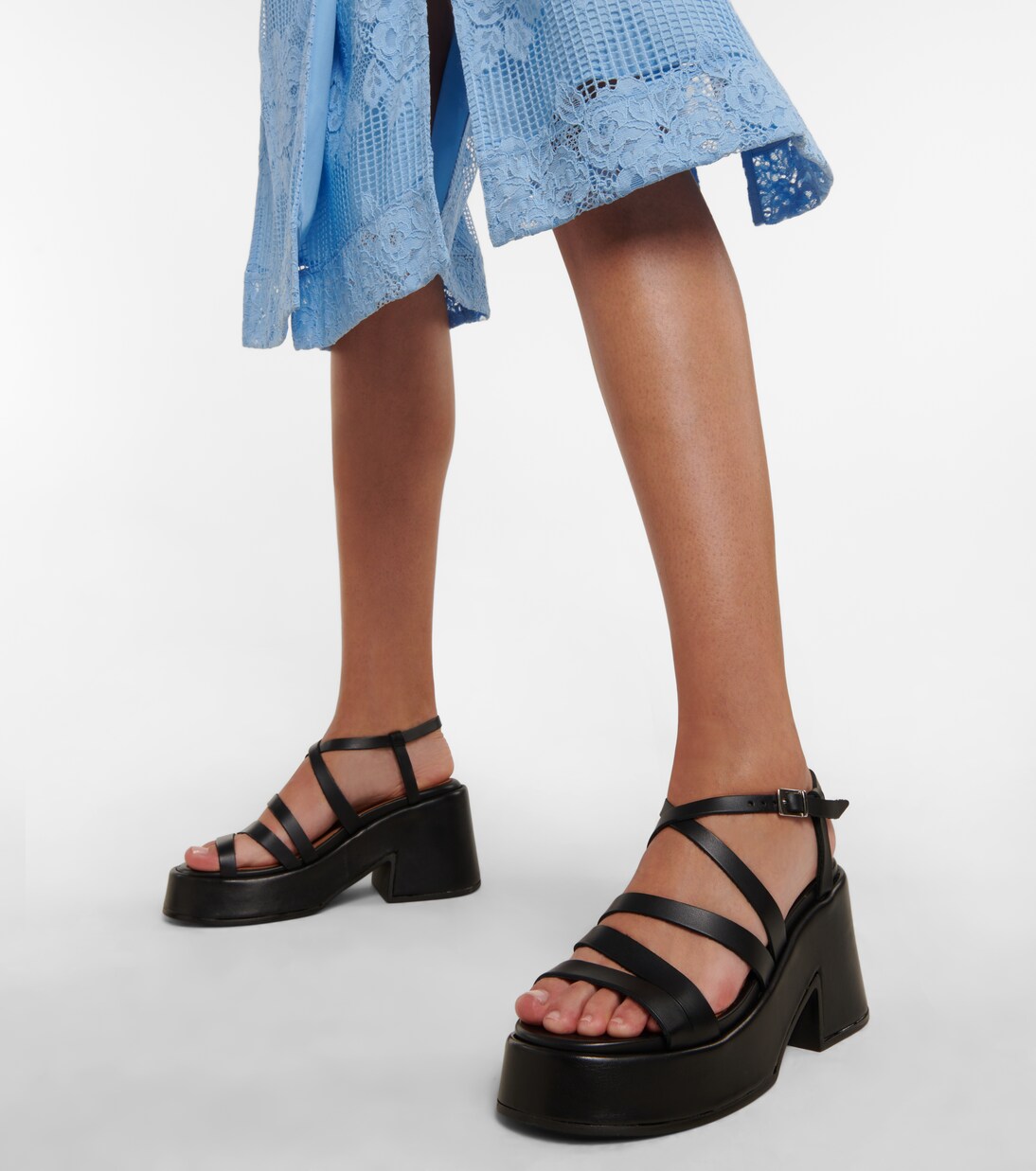 Platform leather sandals | Ganni