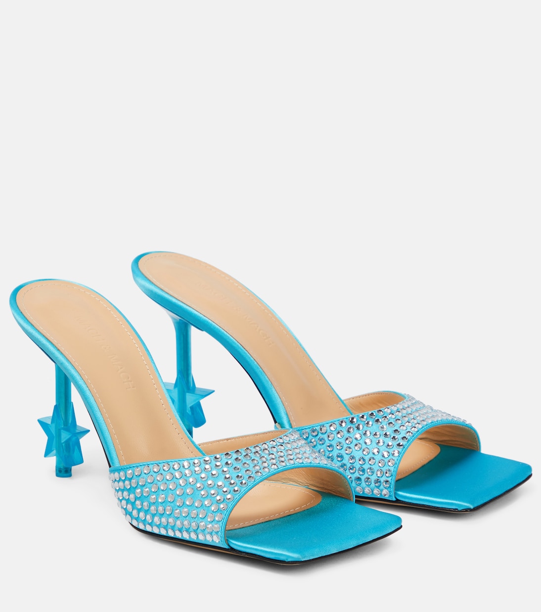 Star crystal-embellished satin sandals | Mach & Mach