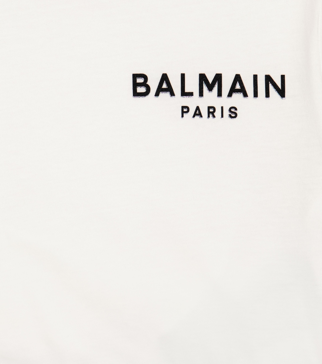 Camiseta en jersey de algodón cropped | Balmain Kids