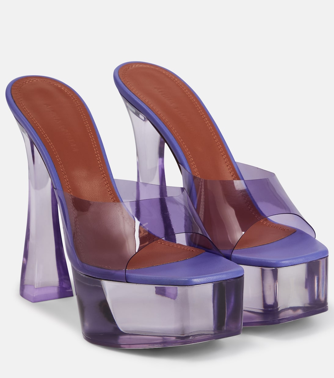Sandali Dalida Glass in PVC con plateau | Amina Muaddi