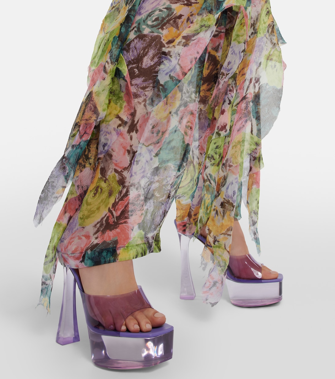 Sandali Dalida Glass in PVC con plateau | Amina Muaddi
