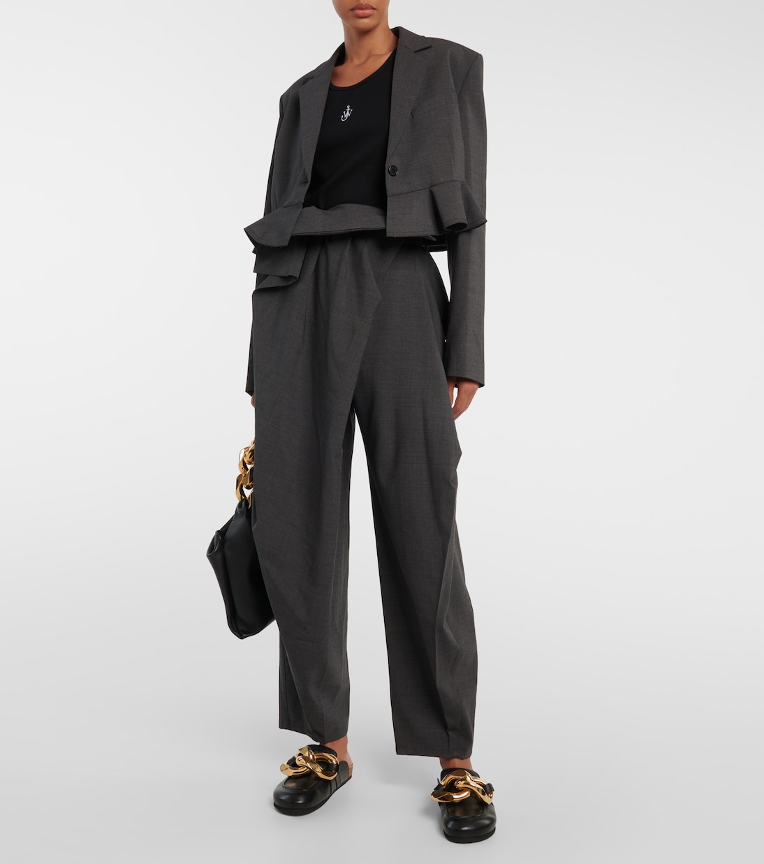 Blazer cropped in misto lana | JW Anderson