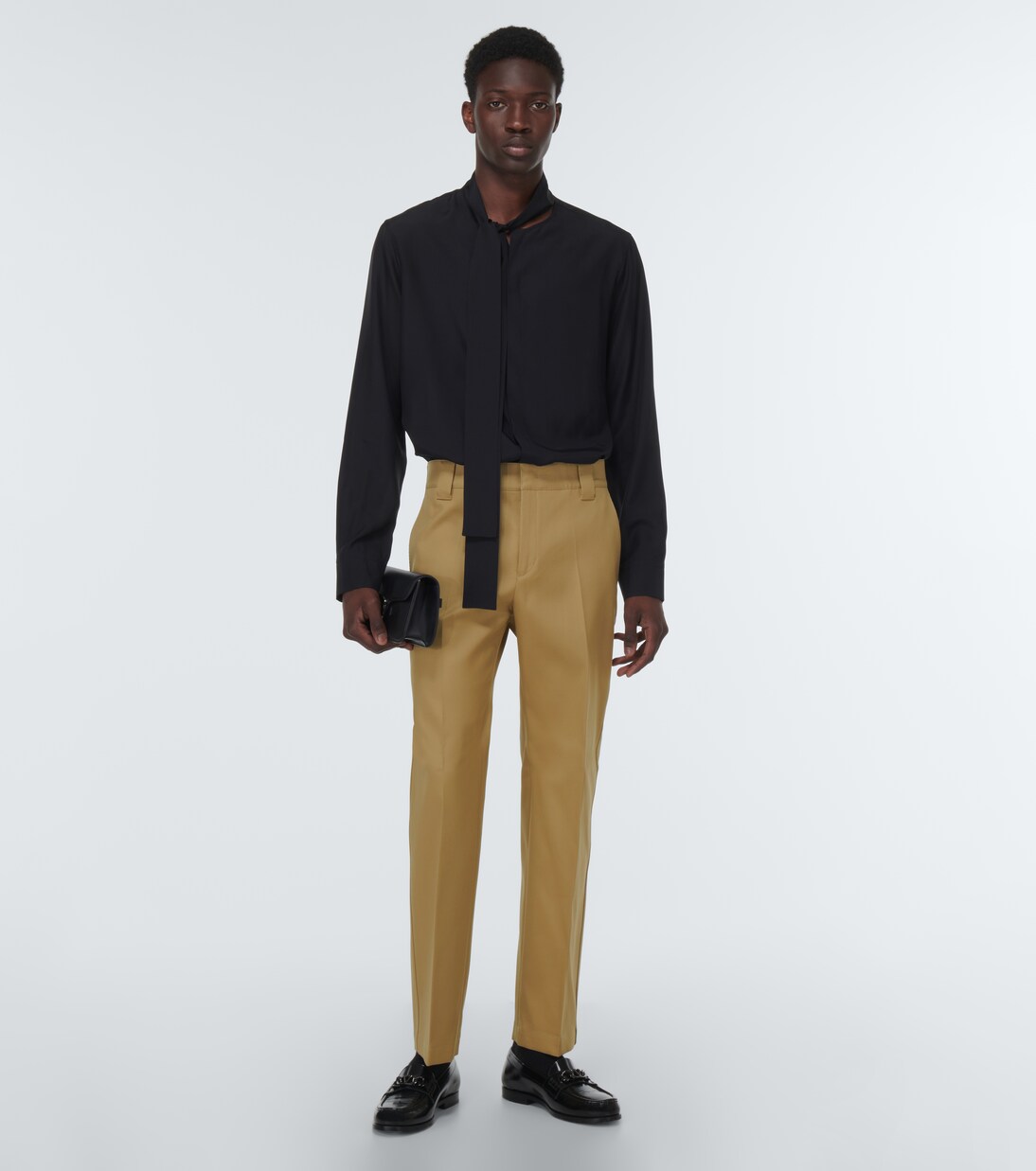 Pantalones rectos en gabardina de algodón | Valentino
