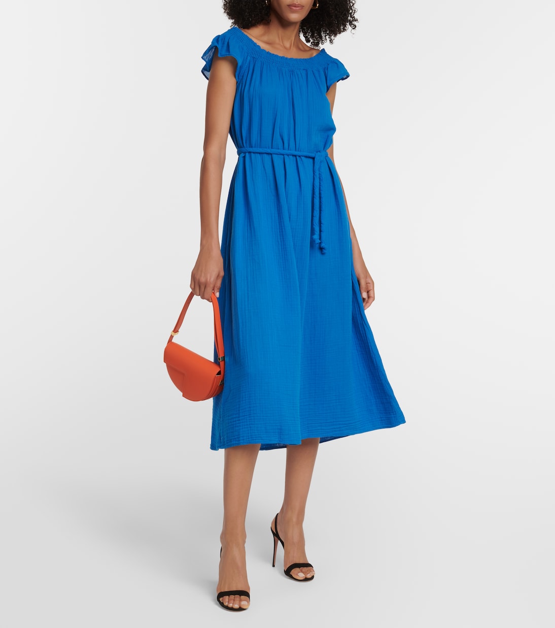 Justine cotton midi dress | Velvet