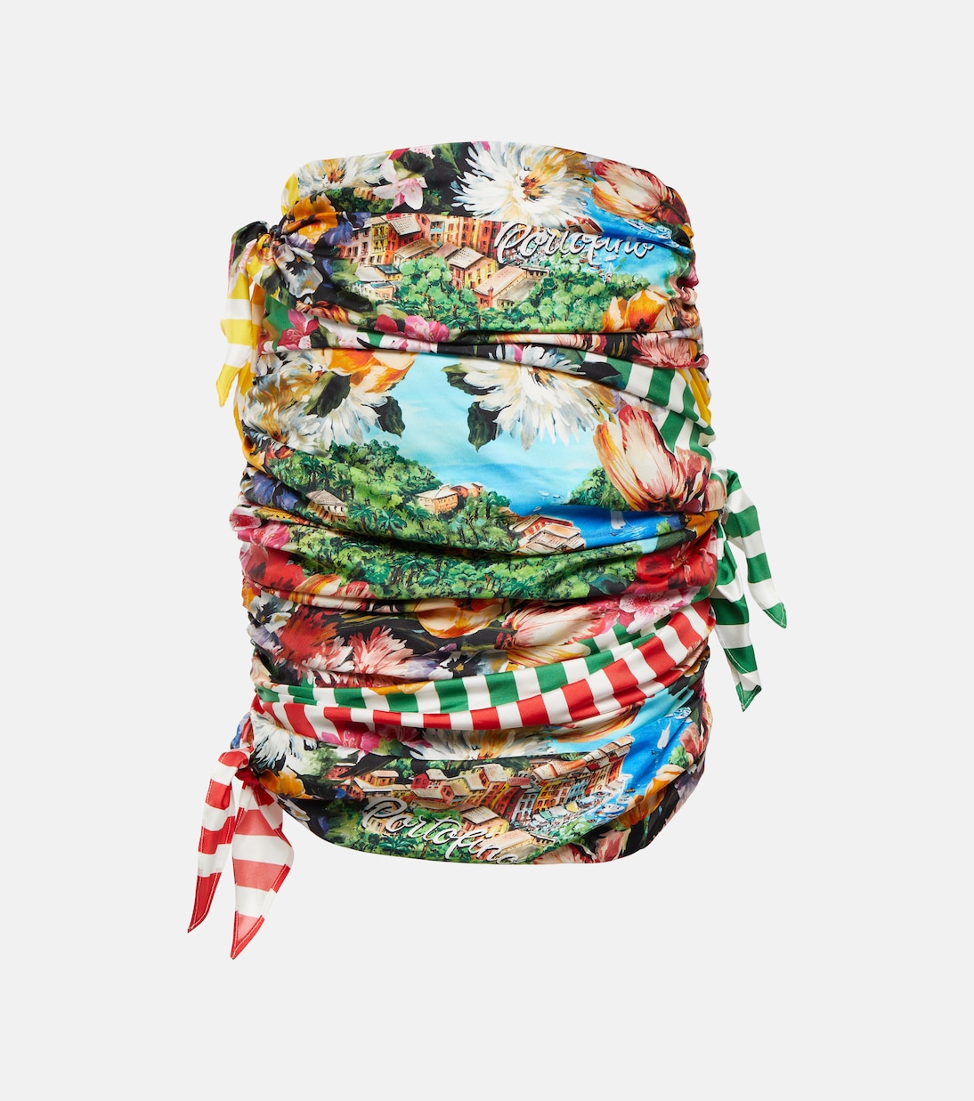 Minifalda Portofino de seda estampada | Dolce&Gabbana