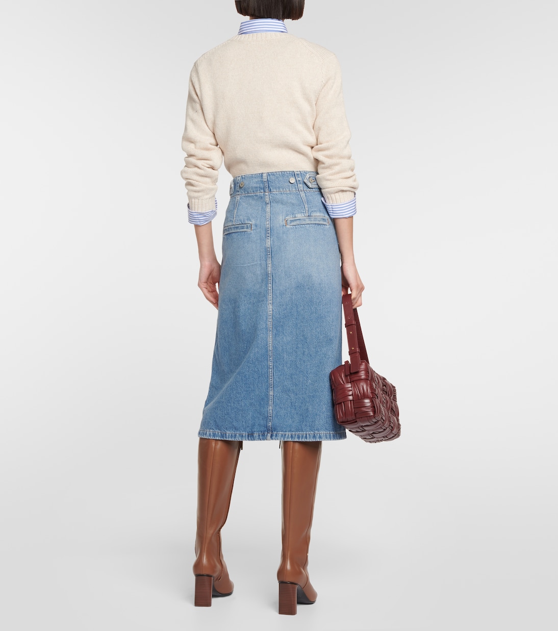 Falda midi en denim de línea A | Polo Ralph Lauren