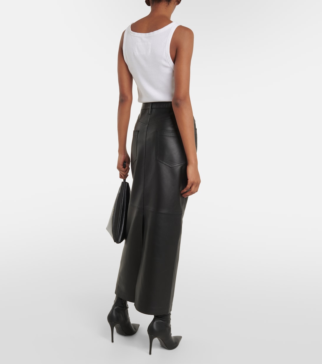 Jupe longue en cuir | Wardrobe.NYC