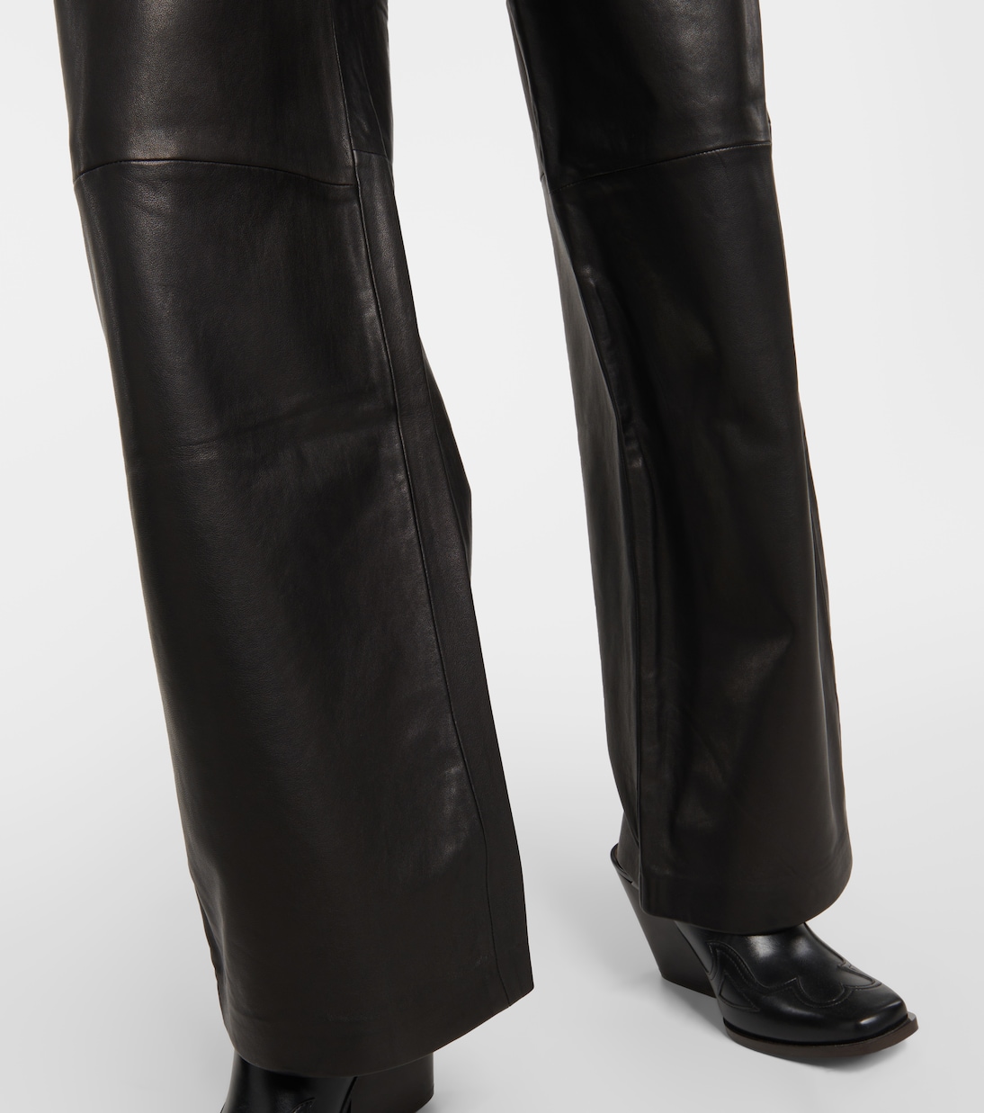 Pantalon ample à taille haute en cuir | Frame