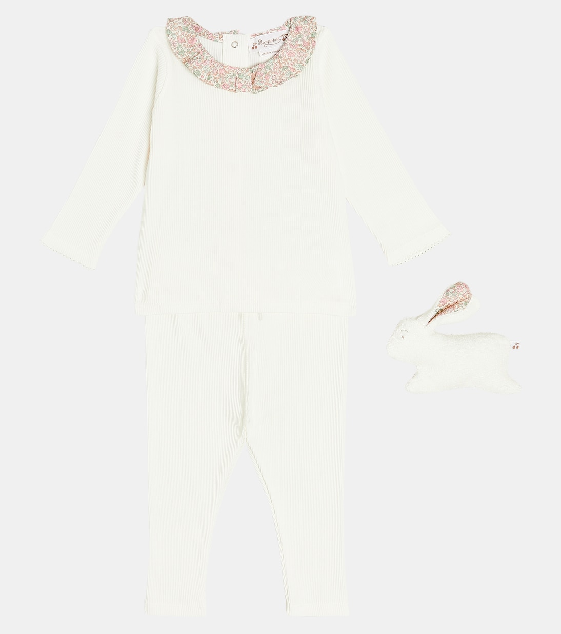 Bébé – Set top, pantalon et peluche Daisie en coton | Bonpoint