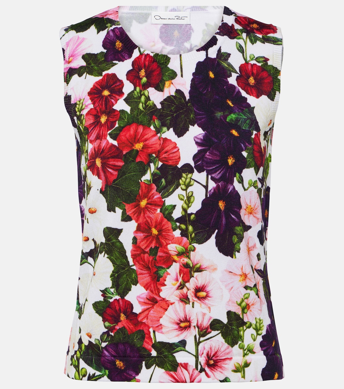 Tank top de mezcla de algodón floral | Oscar de la Renta