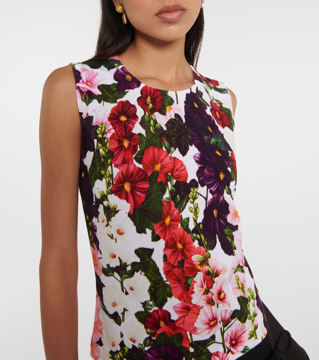 Tank top de mezcla de algodón floral | Oscar de la Renta