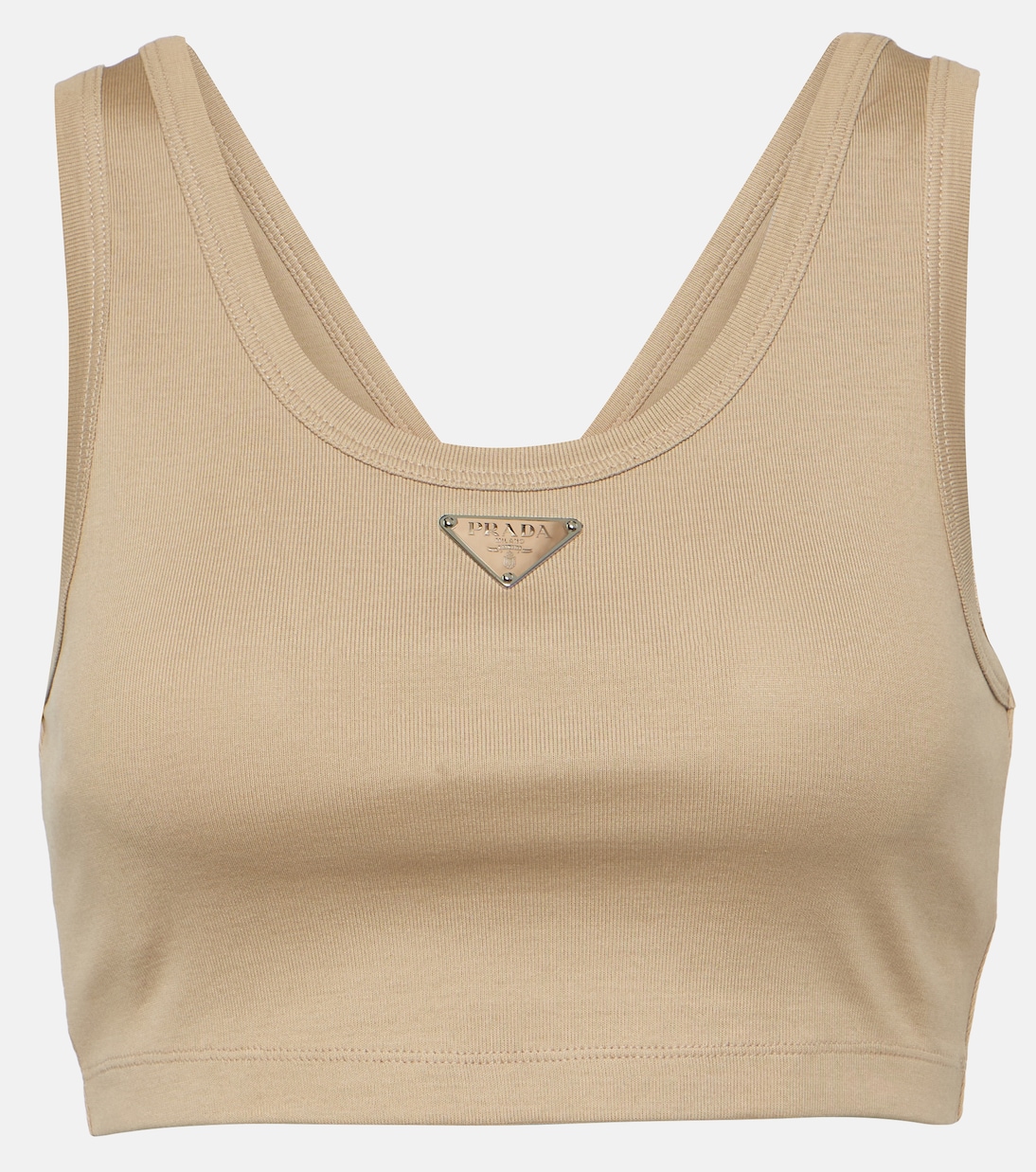 Camiseta de Tirantes en Algodón con Logo de Prada para Jóvenes