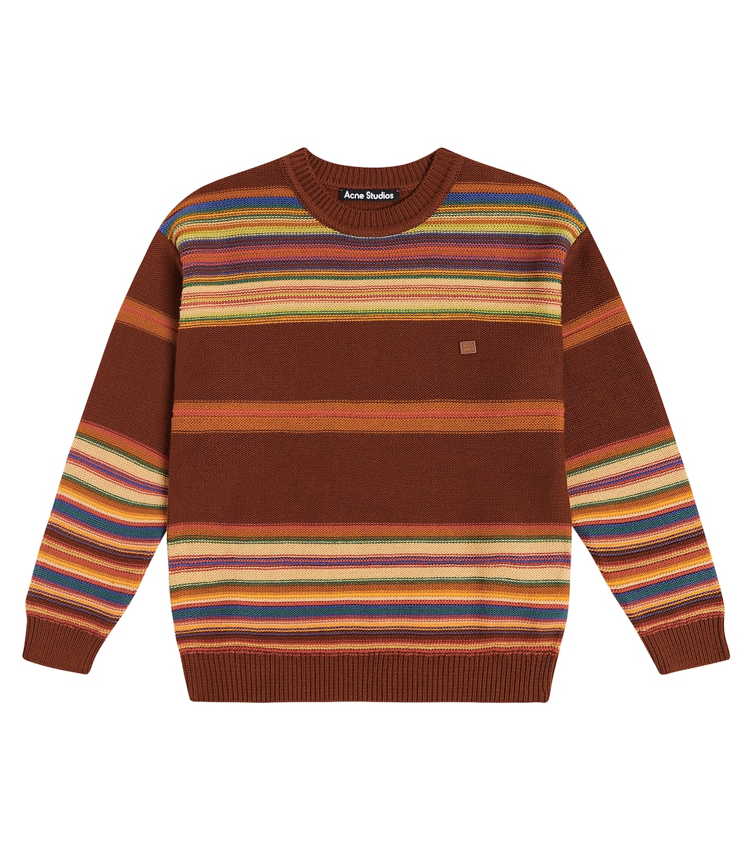 Pullover Face Logo in cotone a righe | Acne Studios Kids