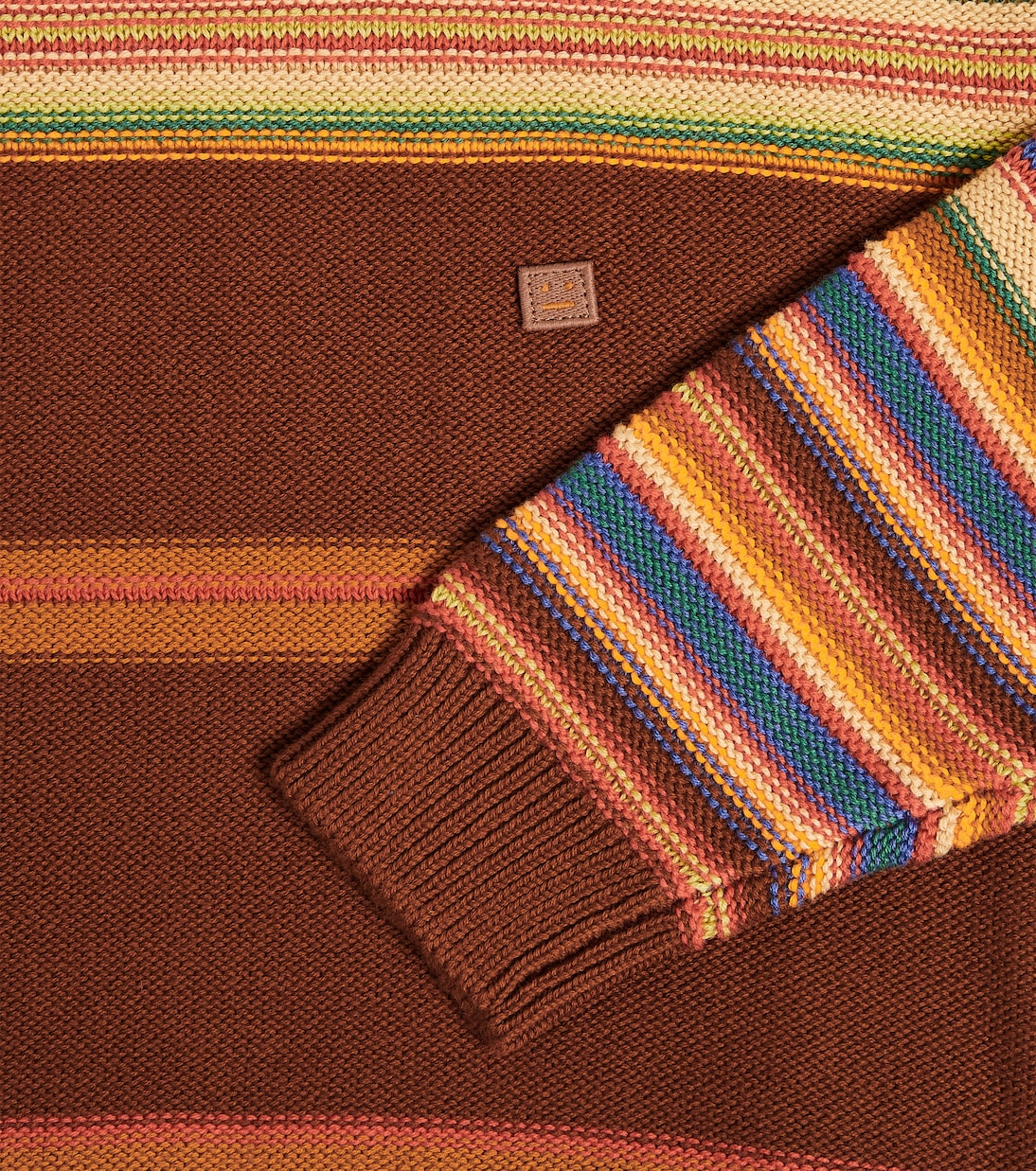 Pullover Face Logo in cotone a righe | Acne Studios Kids