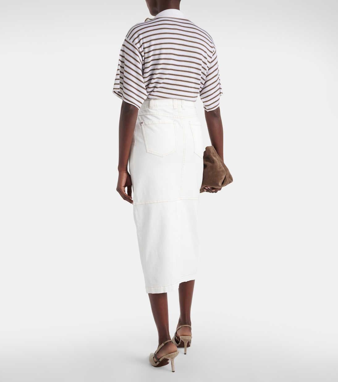 Gonna midi di jeans | Brunello Cucinelli