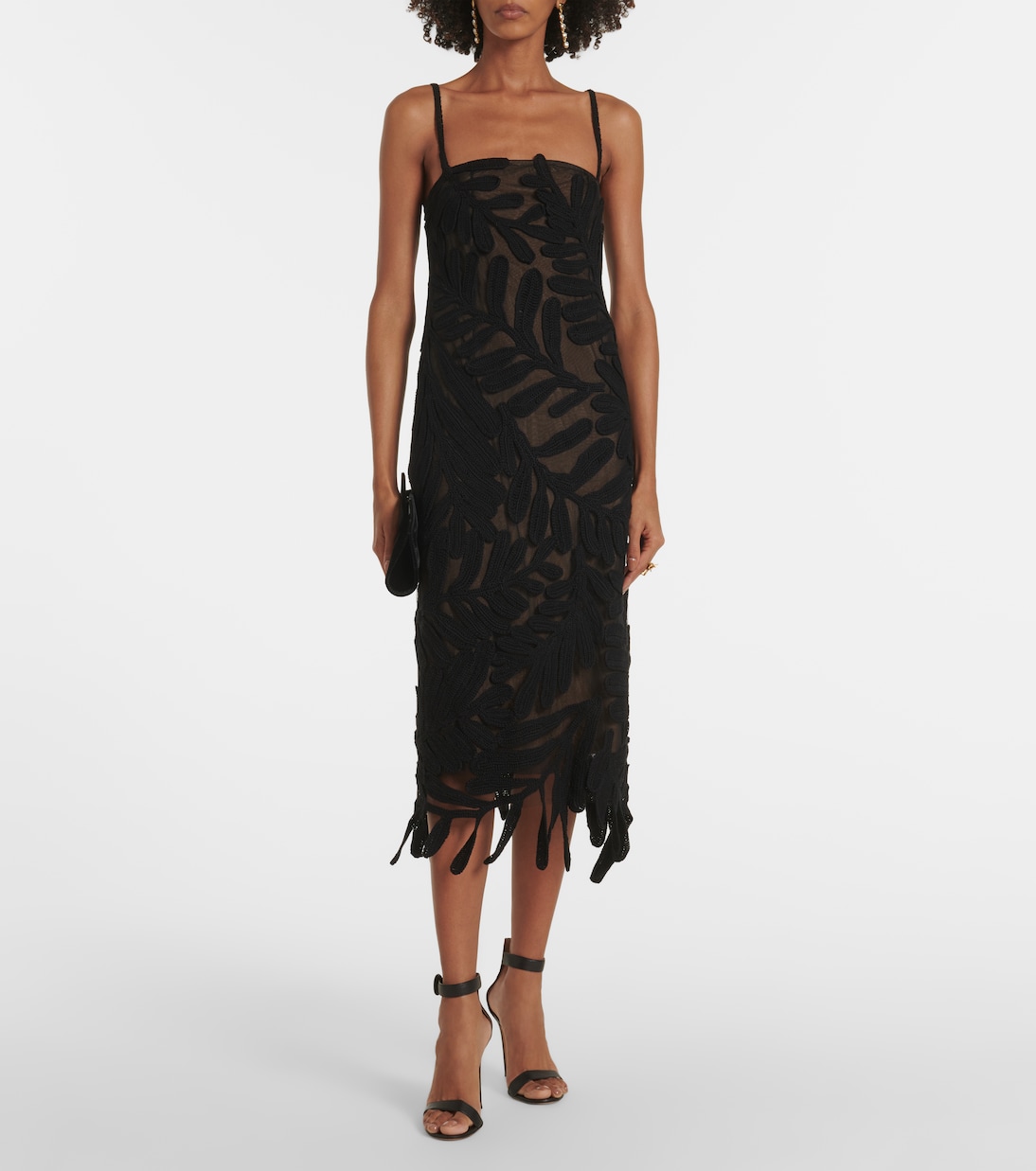 Abito midi in crochet di cotone | Oscar de la Renta