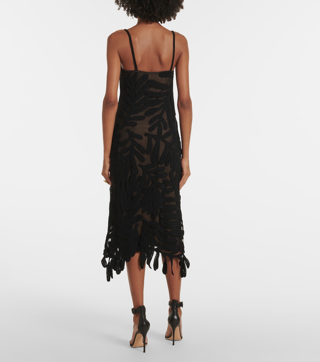 Abito midi in crochet di cotone | Oscar de la Renta