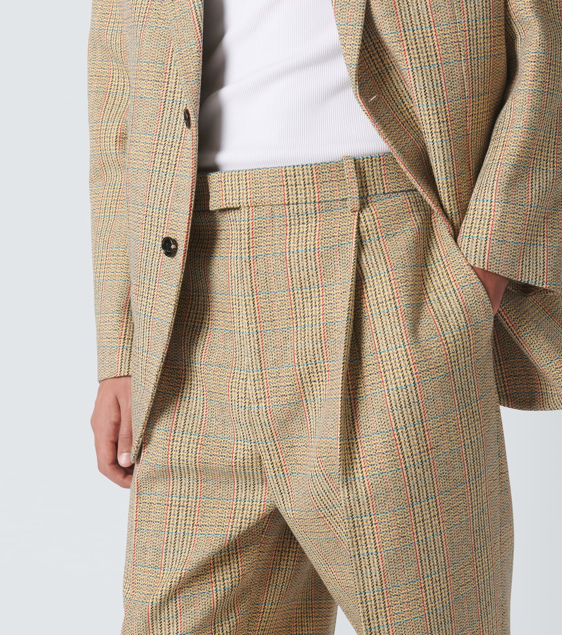 Pantaloni regular a quadri | Bottega Veneta