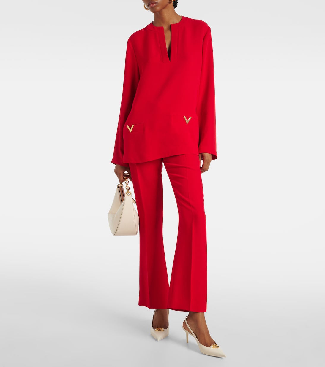 VGold Cady Couture silk top | Valentino