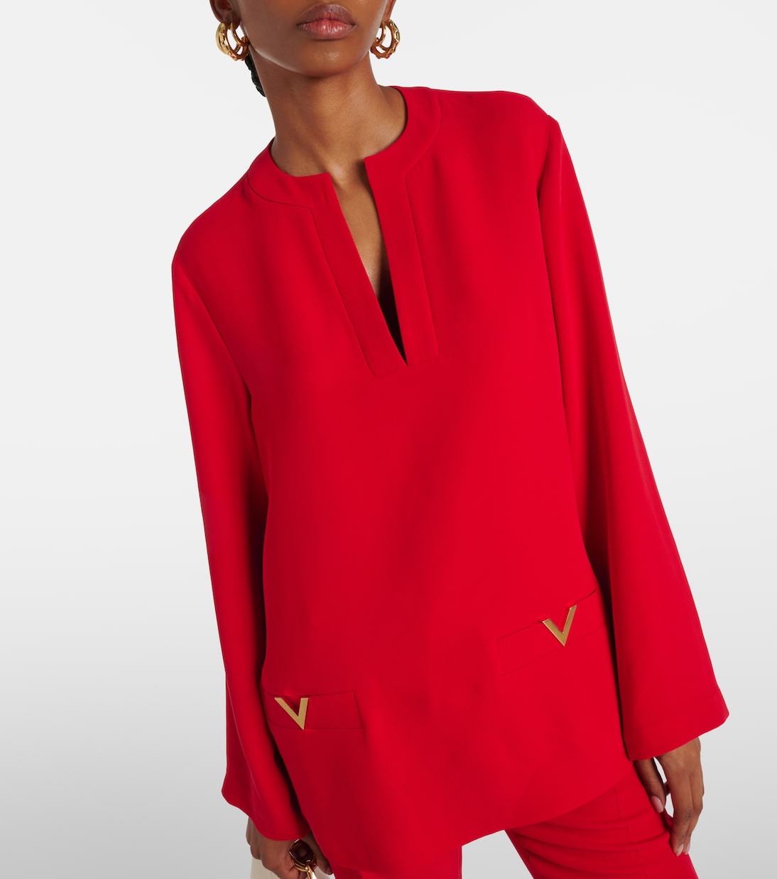 VGold Cady Couture silk top | Valentino