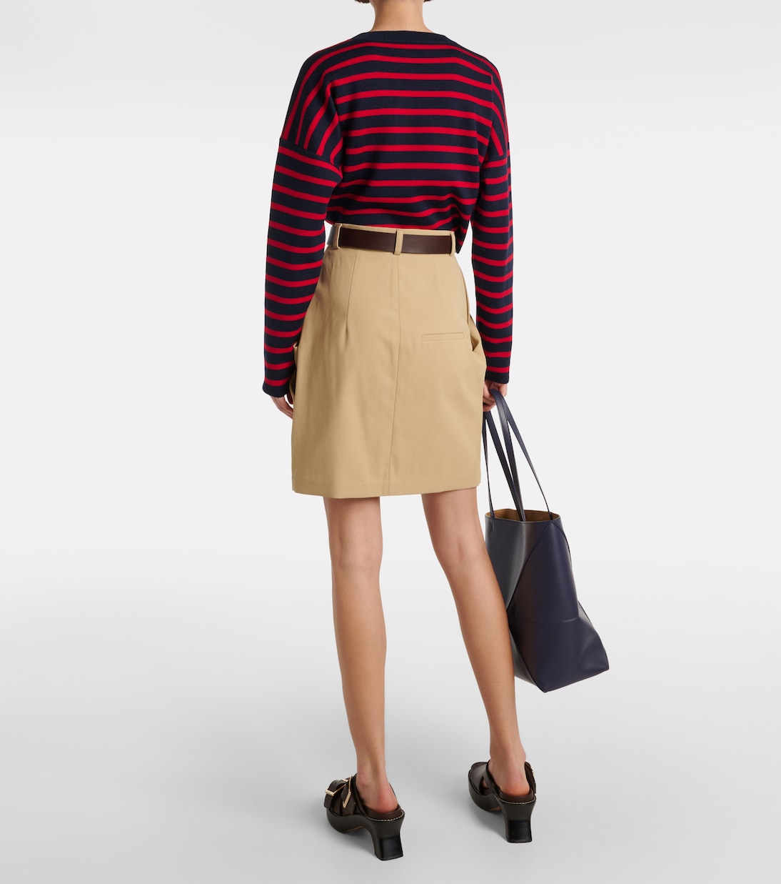 Belted cotton miniskirt | Loewe