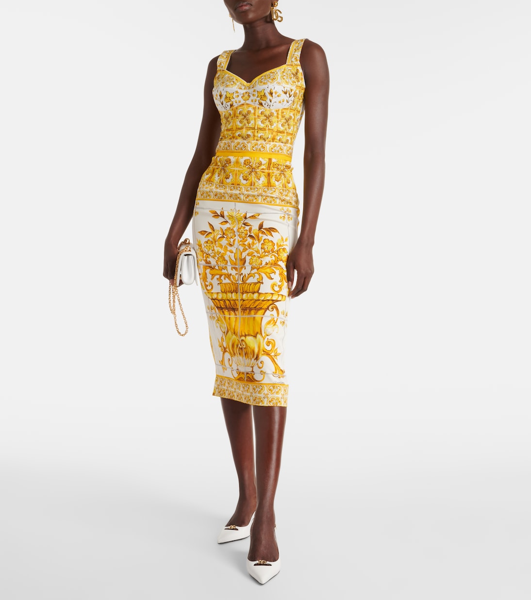 Bustier-Top Majolica aus Popeline | Dolce&Gabbana