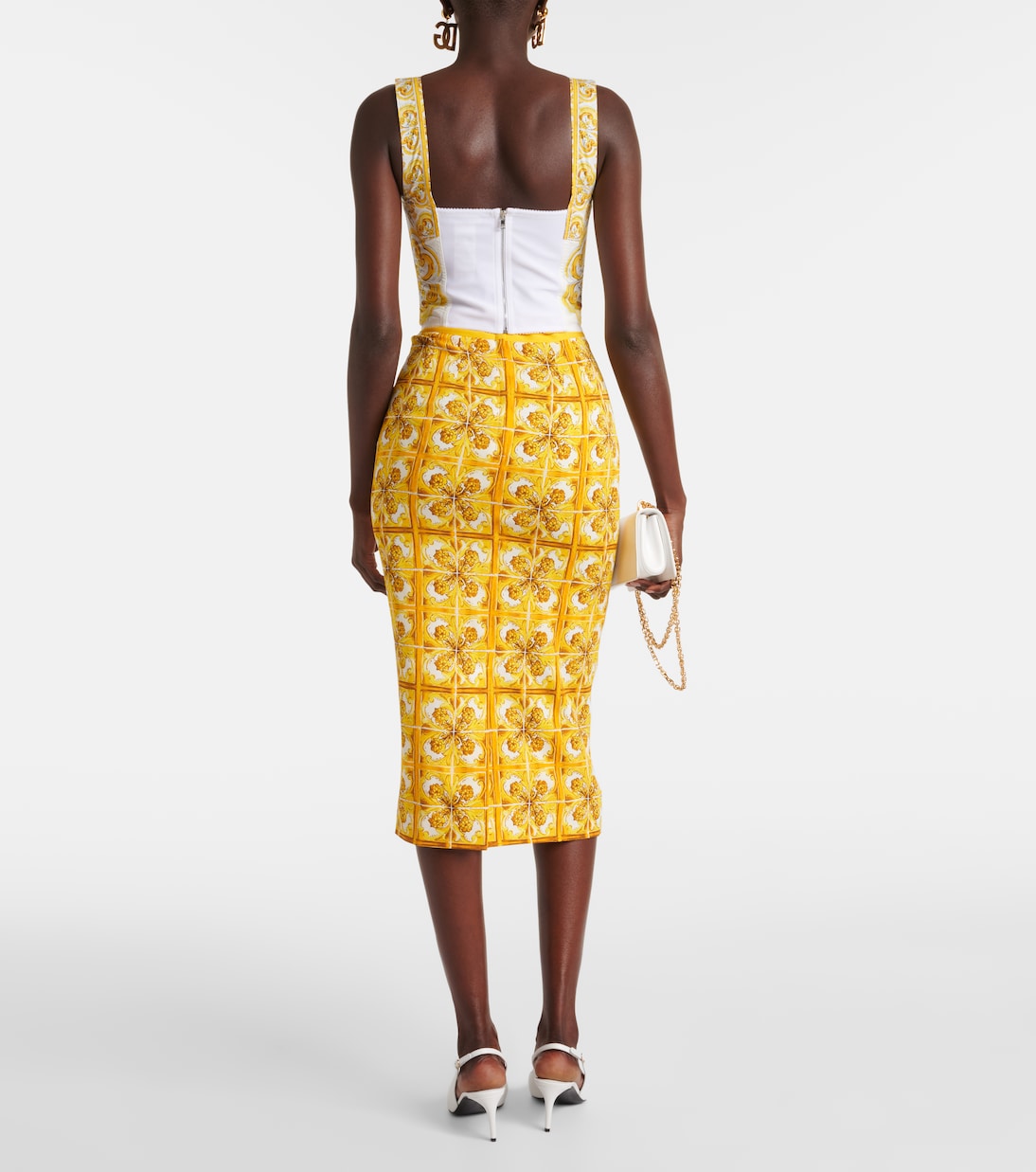 Bustier-Top Majolica aus Popeline | Dolce&Gabbana