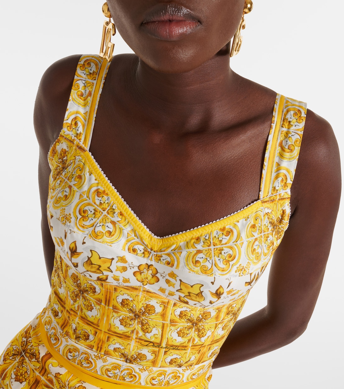 Bustier-Top Majolica aus Popeline | Dolce&Gabbana