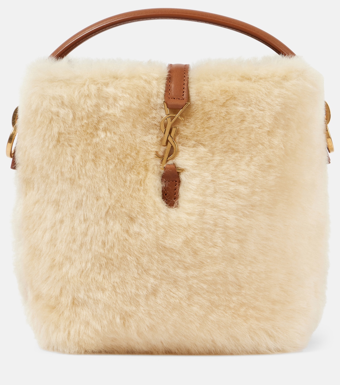 Secchiello Le 37 Mini in shearling | Saint Laurent