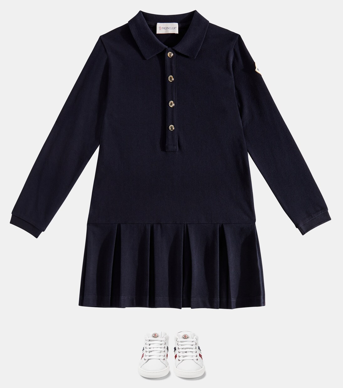Abito polo in piqué di misto cotone | Moncler Enfant