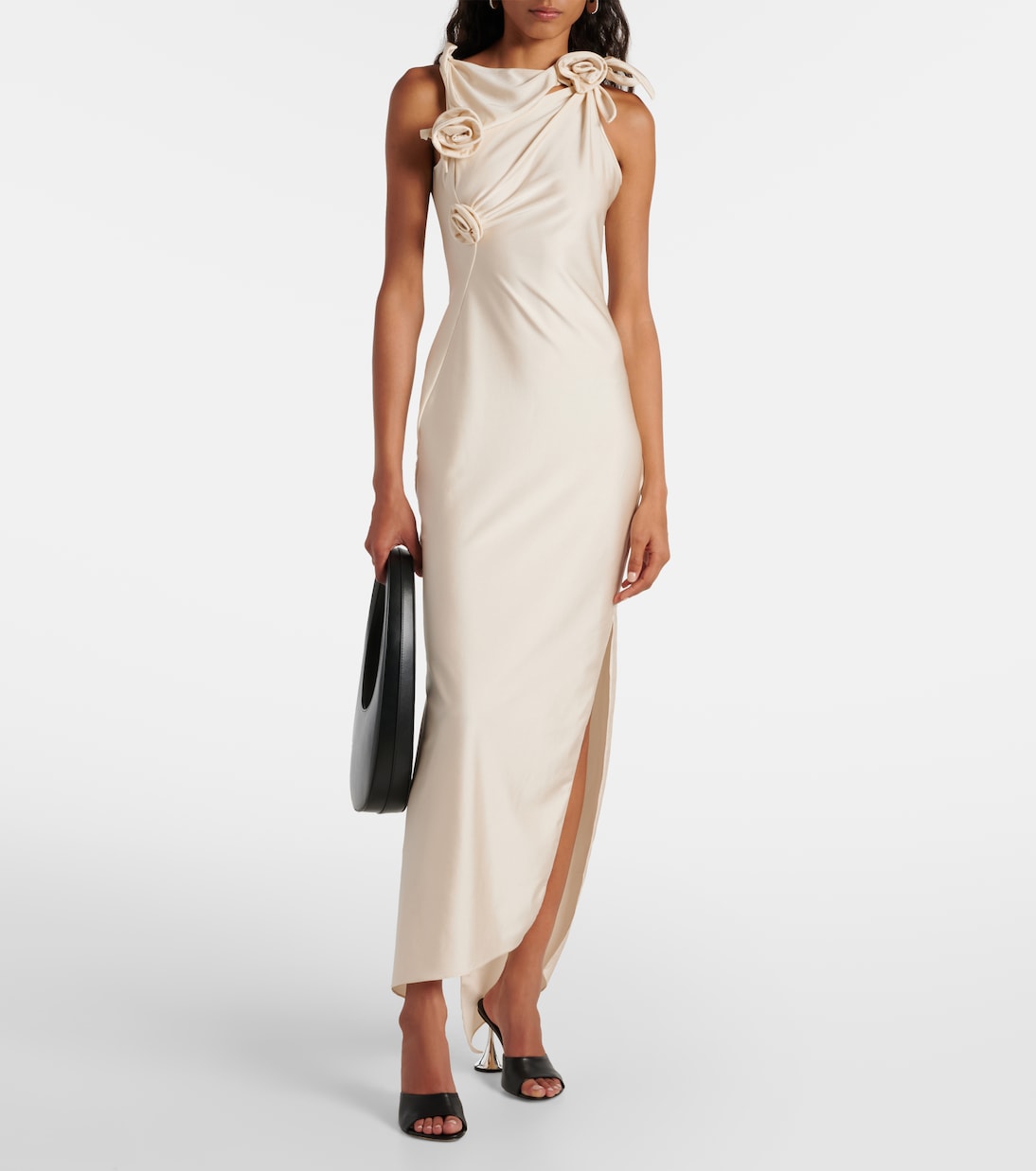 Floral-appliqué asymmetric gown | Coperni